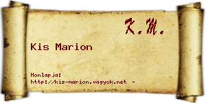 Kis Marion névjegykártya